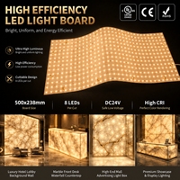 Lámina LED Flexible de Alta Eficiencia, Blanca y Regulable, DC24V, para Retroiluminación de Encimeras de Cocina de Mármol y Ónix