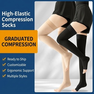 Calze al ginocchio ODM Gradient Support Youth con fascia antiscivolo in silicone, traspiranti, anti-pilling, altamente elasticizzate, lavorazione 3D senza cuciture - Product Image 1