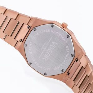 Montre en acier inoxydable, style minimaliste, ultra-fine, boîtier octogonal, cadran soleil, luxe, étanche, quartz, bracelet en silicone - Product Image 3