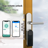 Serrure de porte intelligente Tuya avec cylindre Bluetooth, profil européen, entrée sans clé, haute sécurité pour Airbnb, appartement, hôtel, bureau
