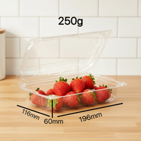 Op maat gemaakte groothandel transparante PLA fruitvouwdoosjes, blauwe bessen punnets, recycleerbare clamshell verpakkingen