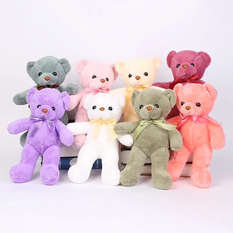 Peluche personalizado de 30-55cm, muñeco suave Multicolor, blanco, rosa, marrón, oso de peluche para regalo de cumpleaños