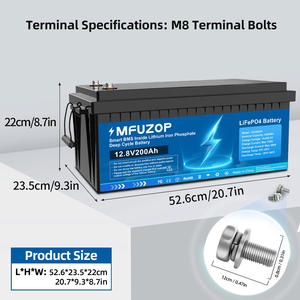EU UA 재고 무세금 <span class=keywords><strong>12V</strong></span> 24V 태양광 배터리 Lifepo4 배터리 100Ah 200Ah 300Ah 리튬 이온 배터리 팩 낚시 미끼 보트용 - Product Image 4