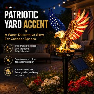 Lámpara Solar Decorativa con Forma de Águila para Jardín, con Luz LED, Alimentada por Energía Solar, para el 250 Aniversario de la Independencia de Estados Unidos - Product Image 5