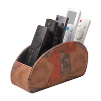 Meilleure vente : Boîte de rangement multifonctionnelle en cuir pour télécommandes, organiseur de pinceaux de maquillage pour table de chevet, organiseur de bureau incurvé