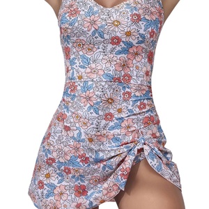Trajes de Baño de Una Pieza para Niñas y Mujeres, Vestido de Baño con Control de Abdomen, Falda de Baño, Traje de Baño Estilo Militar - Product Image 2