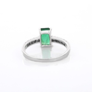 แหวนทองคำขาว14K ทำด้วยมืออัญมณีรูปแปดเหลี่ยมและเพชรธรรมชาติสำหรับงานแต่งงานเครื่องประดับแฟชั่น - Product Image 4