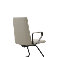 Chaise de direction de luxe, chaise de réunion en cuir et métal robuste, chaise de bureau ergonomique avec pieds courbés en cuir
