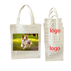 Shop Tote Custom Bag Wholesale Custom Print Logo Cheap Reusable Sublimation Shopping Bags Plain White Blank Canvas Tote Bag