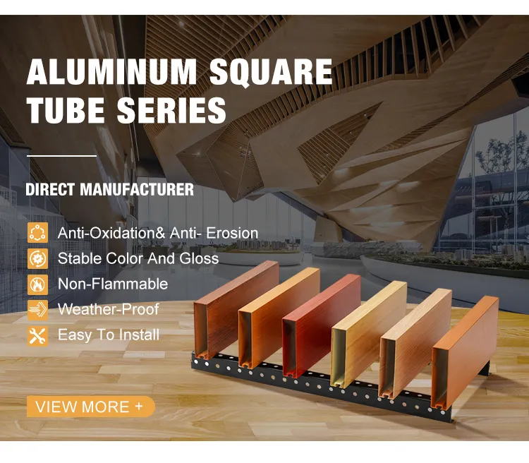 Décoration suspendue intérieure extérieure en aluminium Matériau suspendu Design en forme de U Tube étanche en aluminium 3D Décoration de plafond à déflecteur