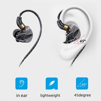 Earphone Koraoke berkabel 3.5mm 2-in-1 dengan mikrofon pemantauan kembali langsung untuk menyanyi di Komputer & ponsel
