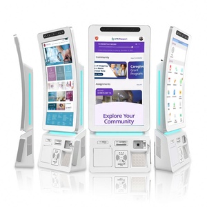 Curved 23.6'' Touch Screen Wall-mounted Facial Camera Card Reader Metal Keypad Self Service Payment Kiosk for Hotel Airport - Product Image 1
