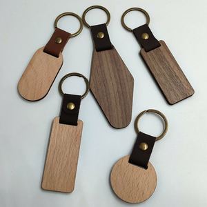 Llavero de Madera Personalizado con su Logotipo, Nogal Negro con Cuero, Cadena de Metal con Logotipo Grabado con Láser - Product Image 2