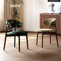 Chaise de salle à manger en bois massif non imprimé avec dossier mobile, finition vert forêt tropicale, mobilier de maison design vintage