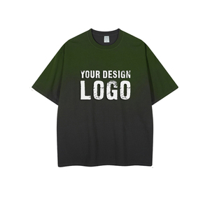 เสื้อยืดผู้ชายสไตล์สตรีทลำลอง สองสี ล้างสี ทรงหลวม ไหล่ตก ขายส่ง OEM แขนสั้น ไซส์ใหญ่ - Product Image 3