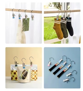 Portable Stainless Steel Metal <strong>Clip</strong> <strong>Hangers</strong> for Living Room Closet Hanging Pins for Clothes Travel Socks Pants Organizer Laundry - Product Image 3