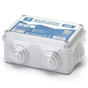 Caja de conexiones cuadrada IP44 resistente al agua (120 x 80 x 50 mm) para conexiones eléctricas exteriores y protección de... - Product Image 1