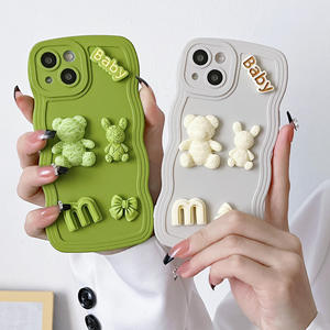 เคส TPU ลายการ์ตูนรูปหมีแบบหยักสายคล้องคอน่ารักพร้อมเคสป้องกันเลนส์ด้านหลังเป็นซิลิโคนสำหรับเคส iPhone - Product Image 5