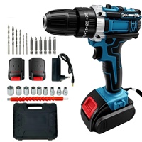 Perceuse électrique portable de qualité industrielle à double vitesse réglable 18-21V avec mandrin autobloquant réversible, en promotion, au lithium