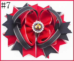 Pinzas para el Cabello con Lazo Inspirado en Perlas de Primavera/Verano de 4.5'' de la Mejor Calidad para Niñas, Lazos de Diamantes de Imitación con Borde Plateado Colorido, Accesorios para el Cabello - Product Image 3