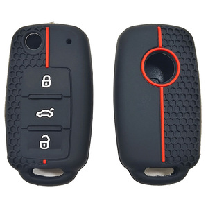 Housse de protection pour <span class=keywords><strong>clé</strong></span> de voiture en silicone pour <span class=keywords><strong>Volkswagen</strong></span> VW <span class=keywords><strong>Polo</strong></span> Golf Passat Tiguan Beetle Caddy T5 up Eos Skoda Octavia Seat Leon Altea - Product Image 2