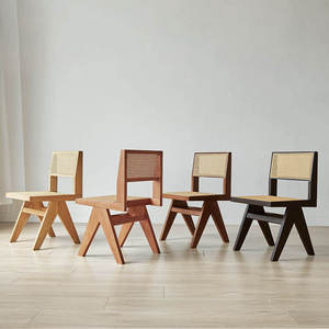 Solid wood lounge <b>chair</b>, rattan <b>chair</b>, dining <b>chair</b>, modern Scandinavian <b>chair</b>, standard packaging - Product Image 3