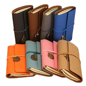 Carnet rétro personnalisé A5 avec couverture en cuir PU, 100 pages, reliure à feuilles mobiles, <span class=keywords><strong>journal</strong></span> de voyage rechargeable - Product Image 1