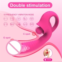 Nouveau vibrateur de baguette AV chauffant à 10 fréquences pour femmes Style lapin masturbation pour femmes langue léchage gode vibrant
