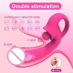 Vibrador de varita AV con calefacción de 10 frecuencias para mujer, consolador vibrador para lamer la lengua de masturbación para mujer estilo conejo - Product Image 4