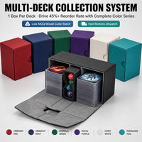 Boîte de rangement pour cartes TCG en cuir PU avec plateau à dés, étui magnétique double pour cartes avec tiroirs amovibles pour organisateur de jeux de cartes à collectionner