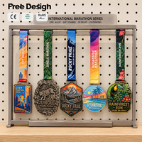 Medalla de Maratón Personalizada de Alta Calidad, Aleación de Zinc, Esmalte Suave 3D, Premio para Corredores con Cinta Personalizada