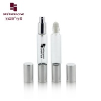 Offre Spéciale double top verre clair flacon pulvérisateur avec rouleau sur boule de rouleau de 10ml et personnalisé autre capacité