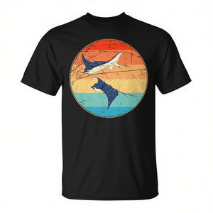 Camiseta Retro Stingray Ocean Animal Manta Ray para adulto, unisex, diseño vintage negro - Product Image 2