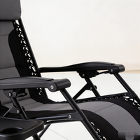 Nouveau design, fauteuil inclinable zéro gravité surdimensionné et confortable, design moderne, hauteur réglable, chaise longue pliable avec rembourrage