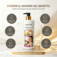 Gel Douche Exfoliant et Adoucissant à l'Huile de Coco et à l'Acide Salicylique 500ml pour Femme - Éclaircissant et Adoucissant pour la Peau - Idéal SPA