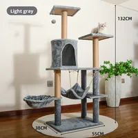 Grand arbre à chat minimaliste en bois avec maisonnette intégrée et griffoir, toutes saisons, fabriqué en Chine, fournitures pour animaux de compagnie