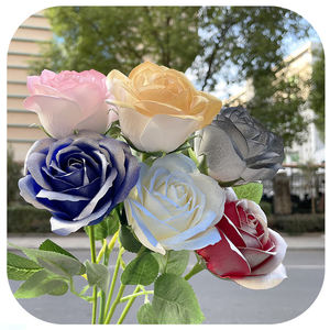Perfumado de alta calidad de la boda decoraciones personalizables ramo de flores artificiales <span class=keywords><strong>Spray</strong></span> Color 5 capas Rosa jabón flor - Product Image 2