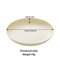 Assiette en plastique réutilisable légère de 7,68 pouces pour dîner, pique-nique, dîner en famille, voyage, camping, fête à domicile
