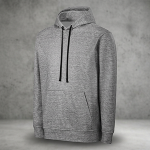 <b>Men</b> <b>Grey</b> Regular Fit Hooded <b>Sweatshirt</b> Solid Color Casual Cotton French Terry Pocket Long Sleeve Autumn Wear - Product Image 2