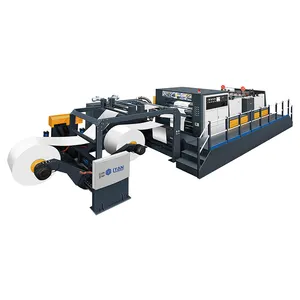 Drive double rotary knife printing paper double offset paper cutter jumbo web roll to sheet cutting machine with two roll
