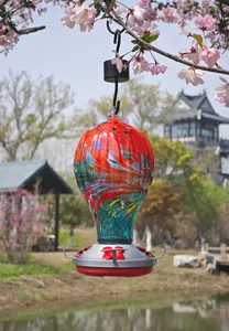 High Quality Birds Accessories Hanging Stained Glass Bird Water Feeder