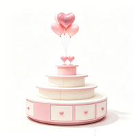 Support d'affichage LED en bois rose élégant : idéal pour les boutiques de cadeaux haut de gamme, les boutiques et les bijouteries.