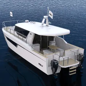 Bateau-maison en alliage d'aluminium 5083 Yachat/bateau/bateau à grande vitesse avec moteur à essence ou derv bateau électrique