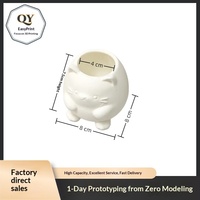 Porte-stylo en forme de chat mignon, boîte de rangement de bureau, organisateur de bureau décoratif imprimé en 3D, joli conteneur de papeterie en forme de chat pour la maison