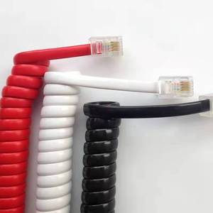 <span class=keywords><strong>Cable</strong></span> Espiral Personalizado RJ9 RJ11 RJ12 Negro Blanco, <span class=keywords><strong>Cable</strong></span> Plano para Teléfono, Accesorios de <span class=keywords><strong>Cable</strong></span> en Espiral, <span class=keywords><strong>Cable</strong></span> de Extensión - Product Image 4