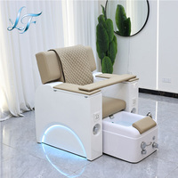 Chaise de pédicure électrique multifonctionnelle de luxe, réglable, avec massage, bain de pieds, lumières LED, pour salon de manucure