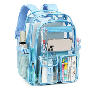 Mochilas Escolares Transparentes de Alta Calidad para Estudiantes, Resistentes, de PVC Transparente, para Niñas y Niños, con Múltiples Bolsillos - Product Image 1