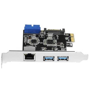 Tarjeta de Expansión PCI-E USB 3.0 de 2 Puertos, Adaptador PCI <span class=keywords><strong>Express</strong></span> de 19 Pines, Tarjeta PCIE USB 3.0 con Conector de Alimentación SATA - Product Image 2
