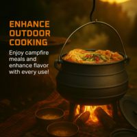 Marmite en fonte de 8,5 QT et 10 QT avec couvercle, 3 pieds, pré-assaisonnée, style sud-africain, marmite de feu de camp, ensemble de batterie de cuisine en fonte