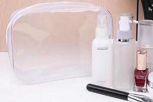 Sac à cosmétiques en PU imperméable à la mode avec fermeture éclair, étiquette privée, voyage, couleur transparente, grande capacité, maquillage - Product Image 3